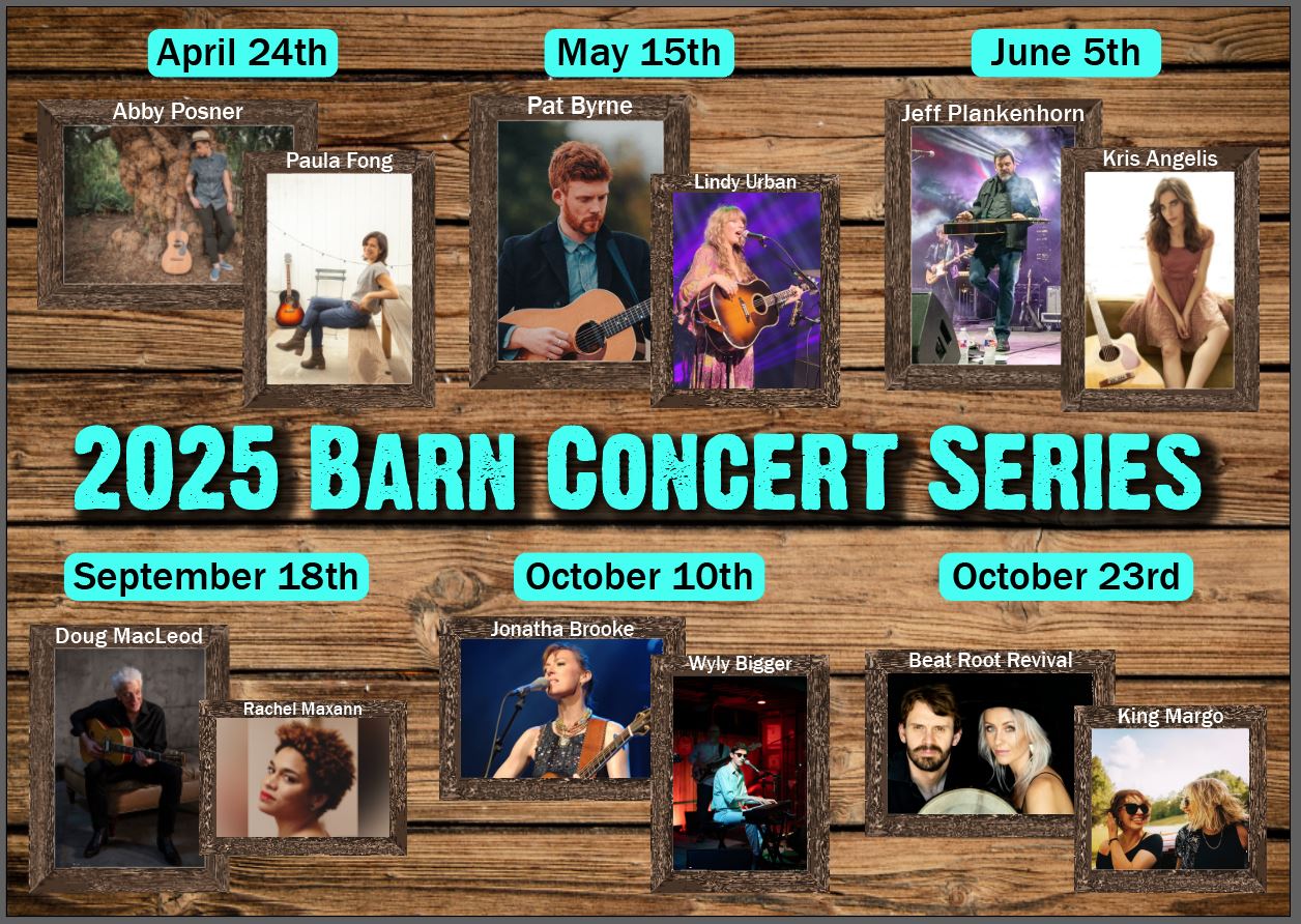 K1 - 2025 Barn Concert Series Season Tickets. Six concerts for the price of five. 4/24-10/25/2025