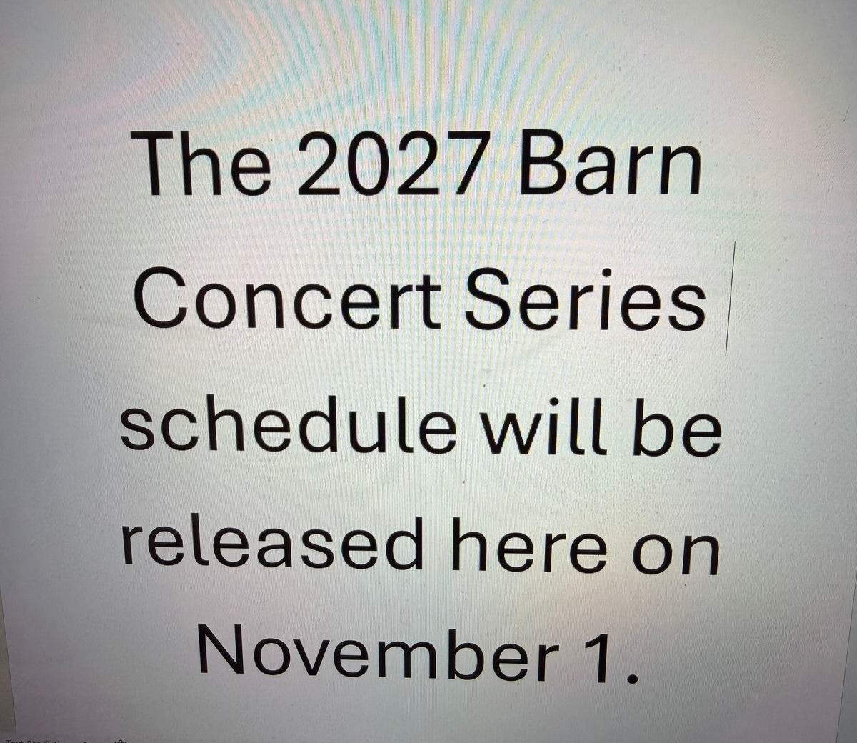 T7 - 2027 Barn Concert Series